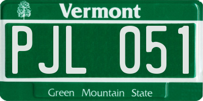 VT license plate PJL051