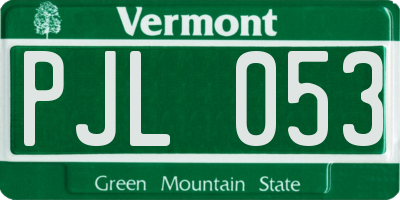 VT license plate PJL053