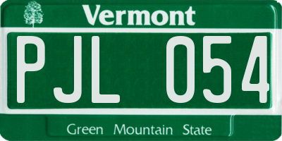 VT license plate PJL054