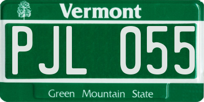VT license plate PJL055