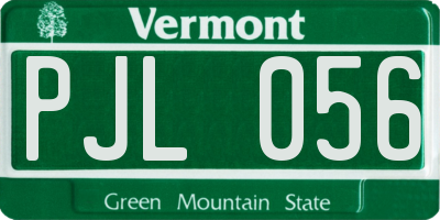 VT license plate PJL056