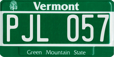 VT license plate PJL057