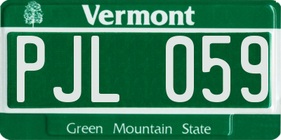 VT license plate PJL059