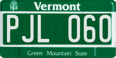 VT license plate PJL060