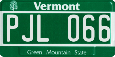 VT license plate PJL066