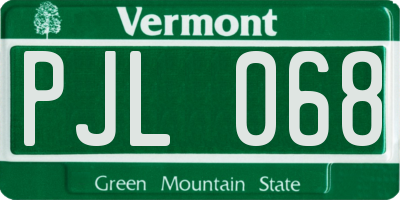 VT license plate PJL068