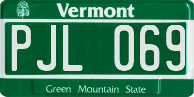 VT license plate PJL069