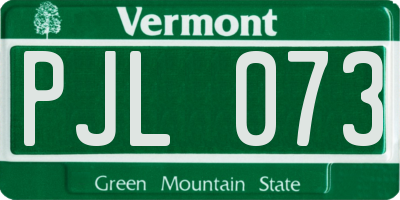 VT license plate PJL073