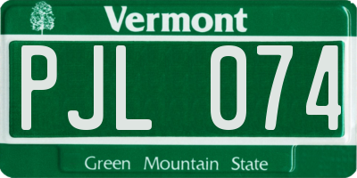 VT license plate PJL074