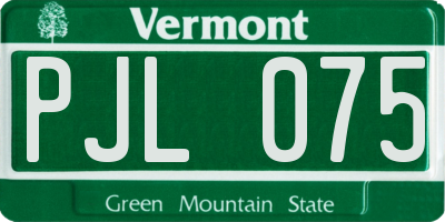 VT license plate PJL075