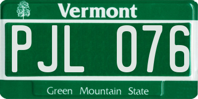 VT license plate PJL076