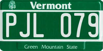 VT license plate PJL079