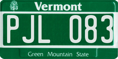 VT license plate PJL083