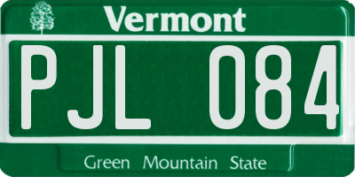 VT license plate PJL084