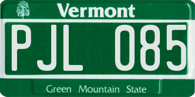 VT license plate PJL085