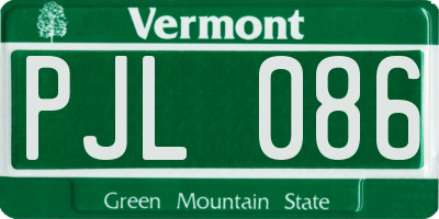 VT license plate PJL086
