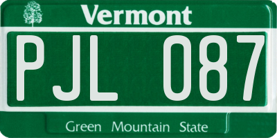 VT license plate PJL087