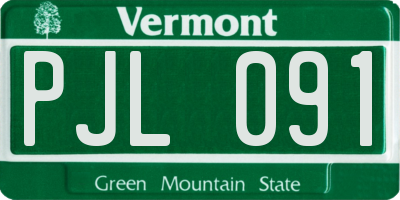VT license plate PJL091