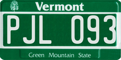 VT license plate PJL093