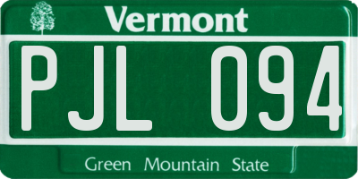 VT license plate PJL094
