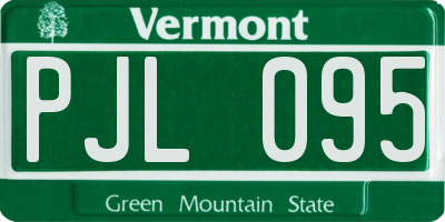 VT license plate PJL095
