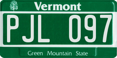 VT license plate PJL097