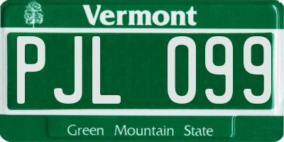 VT license plate PJL099