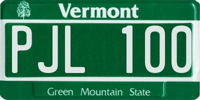 VT license plate PJL100