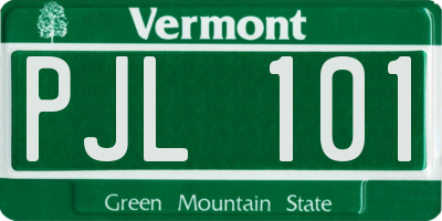 VT license plate PJL101