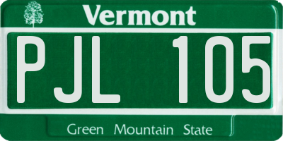 VT license plate PJL105