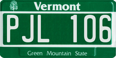 VT license plate PJL106