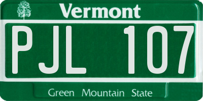 VT license plate PJL107