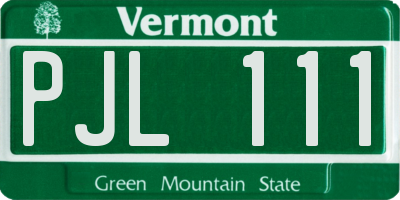 VT license plate PJL111