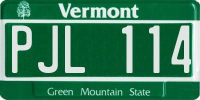 VT license plate PJL114