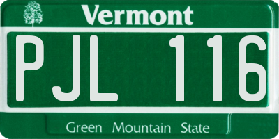 VT license plate PJL116