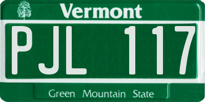 VT license plate PJL117