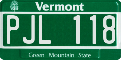 VT license plate PJL118