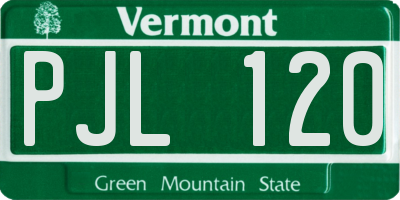 VT license plate PJL120