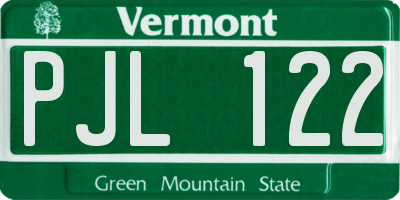 VT license plate PJL122