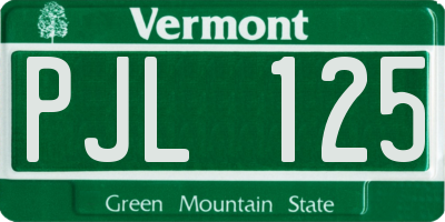 VT license plate PJL125