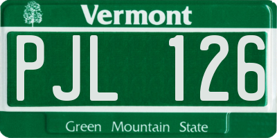 VT license plate PJL126