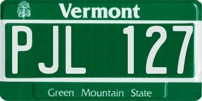 VT license plate PJL127
