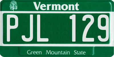 VT license plate PJL129