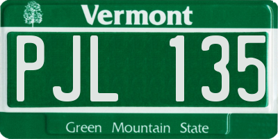 VT license plate PJL135