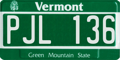 VT license plate PJL136