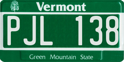 VT license plate PJL138