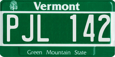 VT license plate PJL142