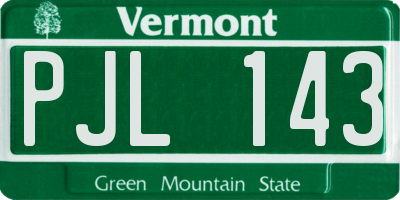 VT license plate PJL143