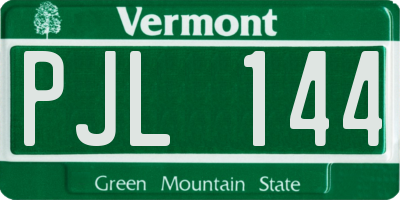 VT license plate PJL144