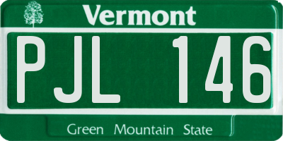VT license plate PJL146